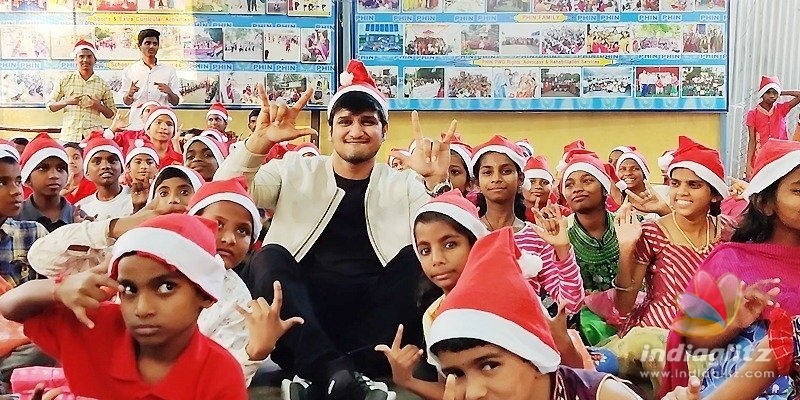 Nikhil celebrates with differently-abled children