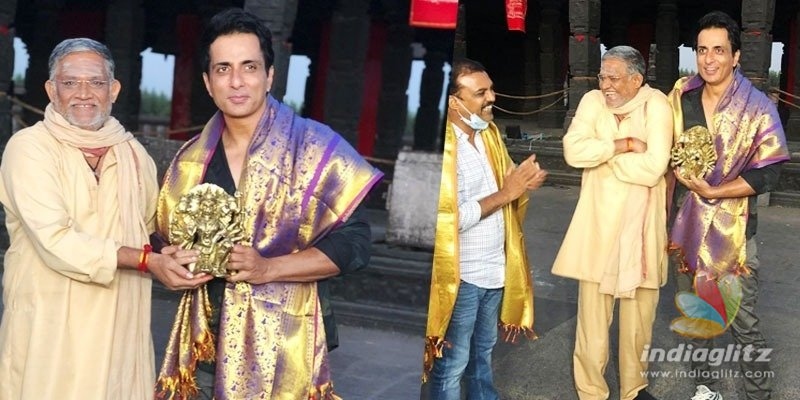 Pic Talk: Acharya team welcomes Sonu Sood with felicitation