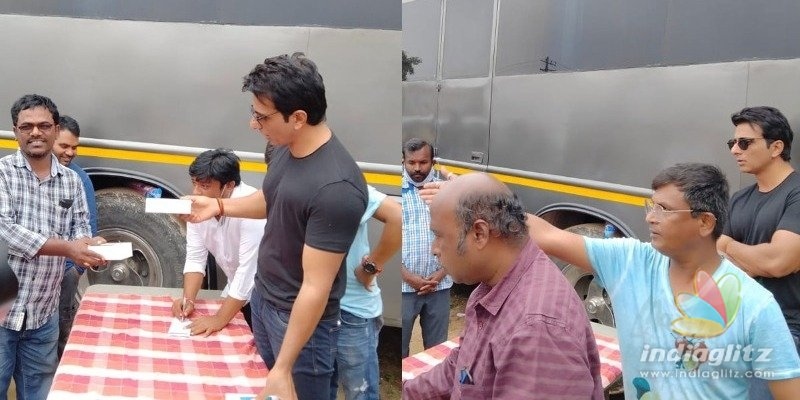 100 mobile phones for workers of Acharya team, thanks to Sonu Sood!