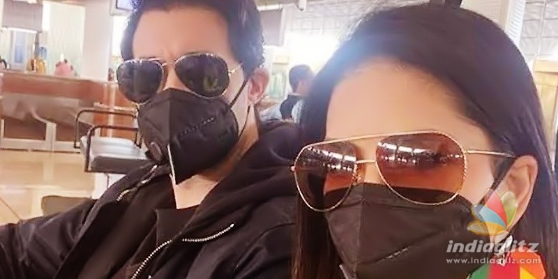 Sunny Leone poses for selfie with mask on