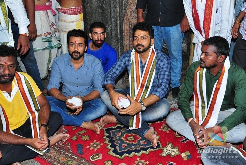 Ahead of event, Suriya, Karthi pray at Simhachalam temple